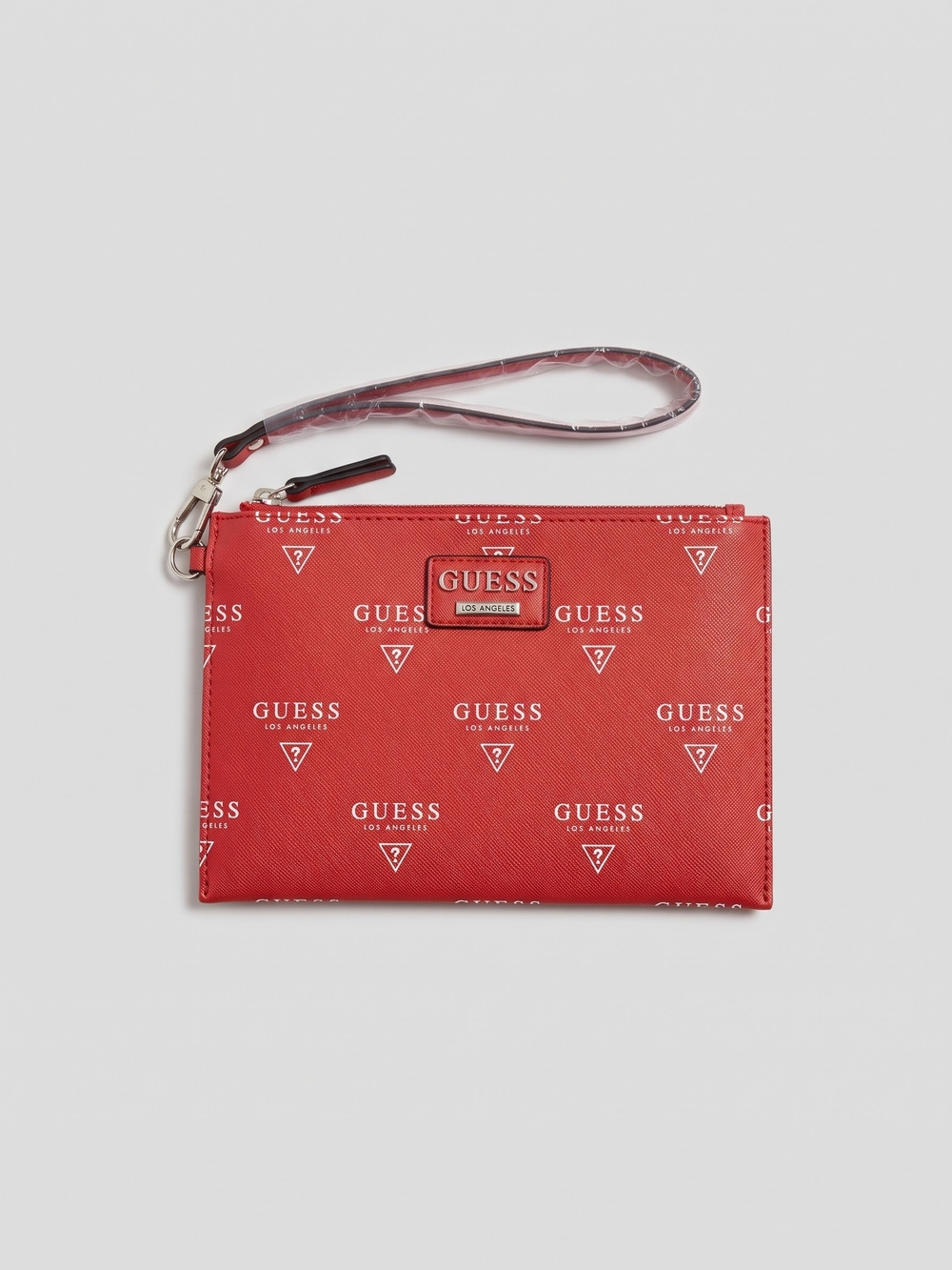 NWT Guess Los Angeles Red SignGUESS Red Logo Wristlet Pouch Detachable Strap